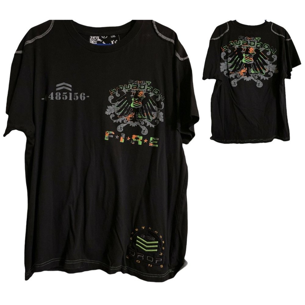Mens DELF T-Shirt L/XL Flight Squadron Paratrooper